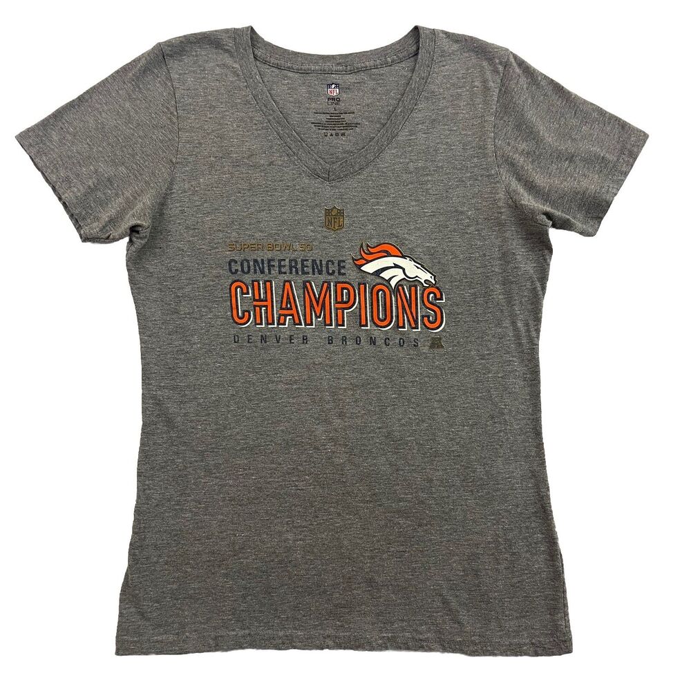 NFL Denver Broncos Super Bowl 50 Conference Champions Shirt Womens Large